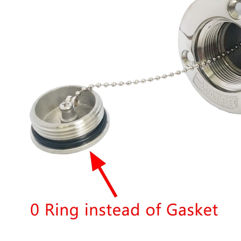 NRC&XRC New Casting 1-1/2"(38mm) Boat Water Deck Fill/Filler with Key Cap Water Marine 316 Stainless Steel Hardware for Boat Yacht Caravan - Image 5